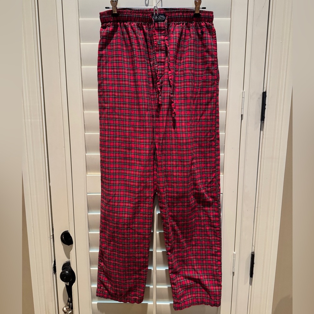 Men's POLO Ralph Lauren Red Plaid Flannel Sleep Pants size M